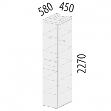 Шкаф-пенал лев/прав Витра Кашемир 900.10 Дуб Кронберг/Кашемир