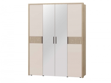 Шкаф четырехдверный с зеркалом Витра Кашемир 900.14 Дуб Кронберг/Кашемир