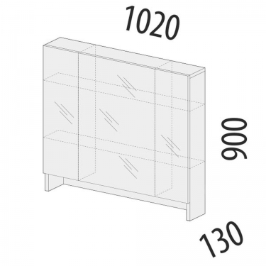 Надстройка с зеркалом Витра Кашемир 900.16 Дуб Кронберг