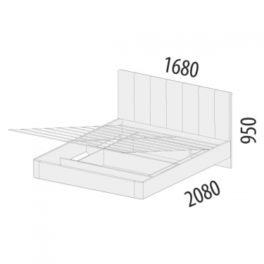 Кровать с подъемным механизмом Витра Кашемир 900.21 Дуб Кронберг