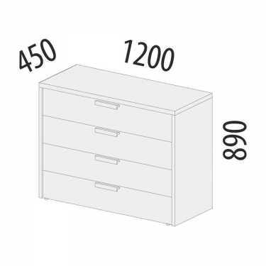 Комод Витра Кашемир 900.23 Дуб Кронберг/Кашемир