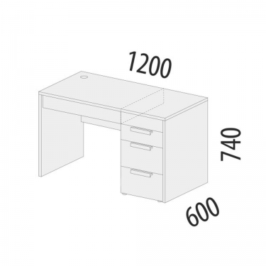 Стол компьютерный Витра Кашемир 900.24 Дуб Кронберг/Кашемир