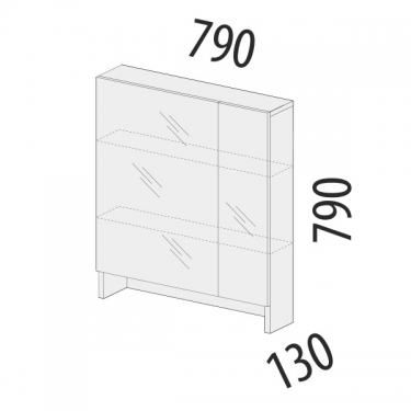 Надстройка с зеркалом Витра Кашемир 900.29 Дуб Кронберг