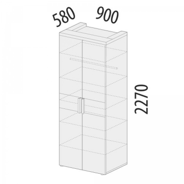 Шкаф для одежды со штангой Витра Кашемир 900.43 Дуб Кронберг/Кашемир