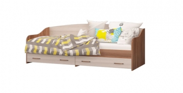 Кровать-софа с двумя ящиками Можгинский лесокомбинат Вояж Ц0007304 Ясень шимо темный Ясень шимо светлый