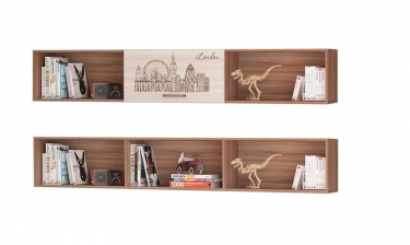 Полка навесная Можгинский лесокомбинат Вояж 00071742 Ясень шимо темный Ясень шимо светлый