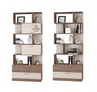 Стеллаж Можгинский лесокомбинат Вояж Ц0014574 Ясень шимо темный Ясень шимо светлый