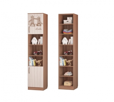 Шкаф-пенал для книг с 2-мя дверками Можгинский лесокомбинат Вояж 00071739 Ясень шимо темный Ясень шимо светлый