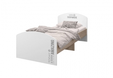 Кровать Можгинский лесокомбинат Джуниор Ц0022849 Дуб сонома Белый с фотопечатью