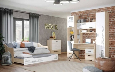 Полка-надставка для стола Можгинский лесокомбинат Джуниор Ц0022845 Дуб сонома Белый с фотопечатью