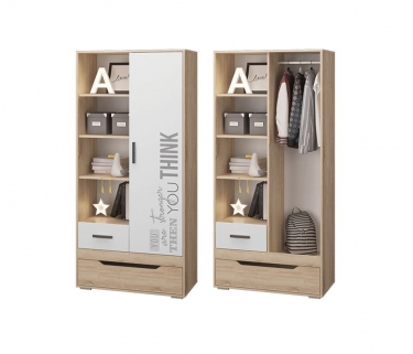 Шкаф для одежды Можгинский лесокомбинат Джуниор Ц0022843 Дуб сонома Белый с фотопечатью