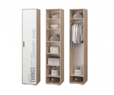 Шкаф для платья и белья Можгинский лесокомбинат Джуниор Ц0022841 Дуб сонома Белый с фотопечатью