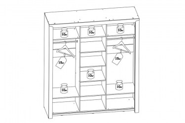 Шкаф с раздвижными дверями Мебельград Соренто 16 Дуб Стирлинг
