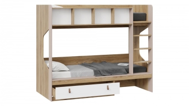 Кровать двухъярусная Трия Марвин ТД-345.11.01 Глиняный серый/Белый/Яблоня Беллуно