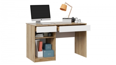 Стол письменный Трия Марвин ТД-345.15.02 Глиняный серый/Белый/Яблоня Беллуно