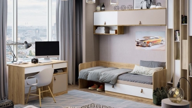 Детская Трия Марвин комплект 1 Глиняный серый/Белый/Яблоня Беллуно