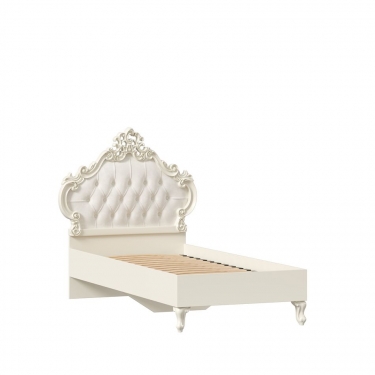 Кровать односпальная 900 с мягким изголовьем Любимый дом Маркиза ЛД 517.260.000.001 Алебастр Шампань