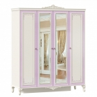 Шкаф четырехстворчатый с 2 зеркалами Любимый дом Маркиза ЛД 517.114.000 Алебастр