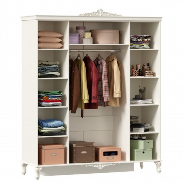 Шкаф четырехстворчатый с 2 зеркалами Любимый дом Маркиза ЛД 517.114.000 Алебастр