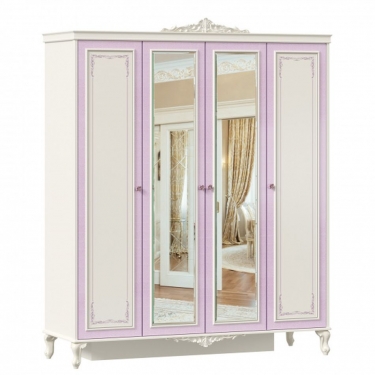 Шкаф четырехстворчатый с 2 зеркалами Любимый дом Маркиза ЛД 517.114.000 Алебастр