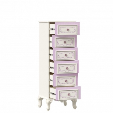 Комод высокий с 6 ящиками Любимый дом Маркиза ЛД 517.085.000 Алебастр