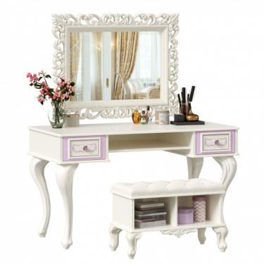 Стол письменный с зеркалом и банкеткой Любимый дом Маркиза 06 Алебастр Шампань