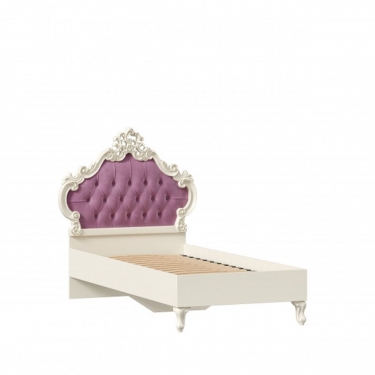 Кровать односпальная 900 с мягким изголовьем Любимый дом Маркиза ЛД 517.065.000 Алебастр Сиреневый