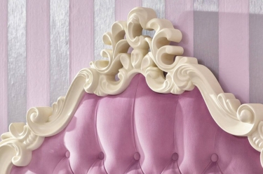 Кровать односпальная 900 с мягким изголовьем Любимый дом Маркиза ЛД 517.065.000 Алебастр Сиреневый