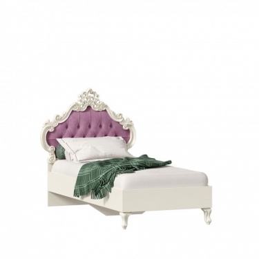 Кровать односпальная 900 с мягким изголовьем Любимый дом Маркиза ЛД 517.065.000 Алебастр Сиреневый