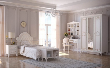 Кровать односпальная 900 Любимый дом Луиза ЛД 665.260.000.001 Алебастр Шампань