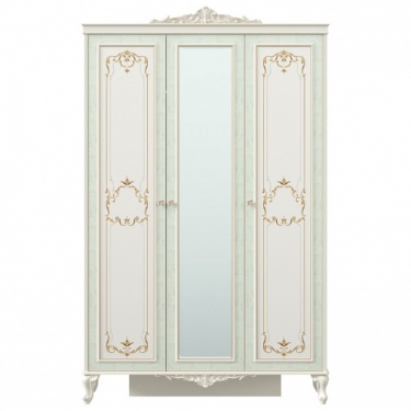 Шкаф трехстворчатый с зеркалом Любимый дом Луиза ЛД 665.074.000 Алебастр