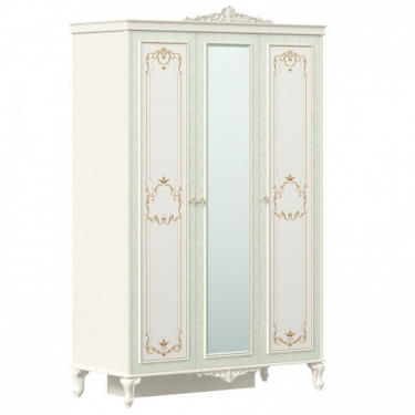 Шкаф трехстворчатый с зеркалом Любимый дом Луиза ЛД 665.074.000 Алебастр