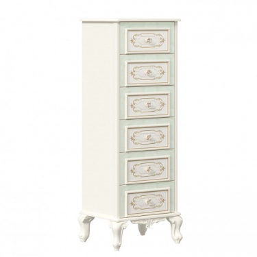Комод высокий с 6 ящиками Любимый дом Луиза ЛД 665.085.000 Алебастр