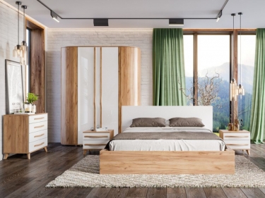 Шкаф одностворчатый зеркальный Любимый дом Марта-2 ЛД 406.030.000 Дуб золотой Белый