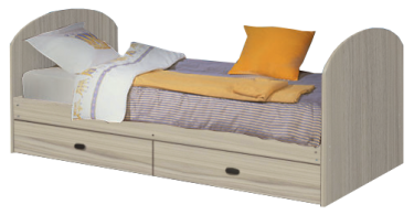 Кровать ЛДСП 900 х 1900 с выдвижными ящиками МАГ-РИВЕР Туя светлая