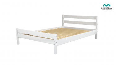 Кровать двойная В-1 массив 1400 мм МАГ-РИВЕР Белый