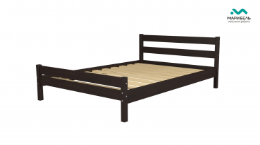 Кровать двойная В-1 массив 1400 мм МАГ-РИВЕР Орех темный массив