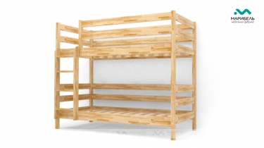 Кровать двухъярусная 800 В-2-3-ПК массив МАГ-РИВЕР Орех темный массив