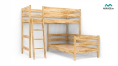 Кровать двухъярусная 800 В-2-4-Н массив МАГ-РИВЕР Красный орех
