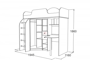 Кровать 2х ярусная Омега 18 МАГ-РИВЕР Анкор светлый/Анкор темный
