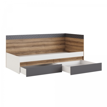 Кровать 900 мм Гринвич МАГ-РИВЕР Авелано/Темно-серый/Белый