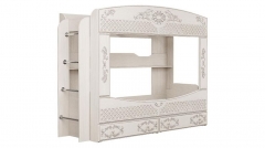 Кровать двухъярусная Олмеко Каролина Патина 14 Вудлайн кремовый Сандал белый