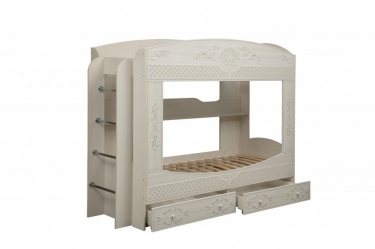 Кровать двухъярусная Олмеко Каролина Патина 14 Вудлайн кремовый Сандал белый