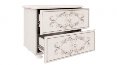 Тумба прикроватная Олмеко Каролина Патина 26 Вудлайн кремовый Сандал белый