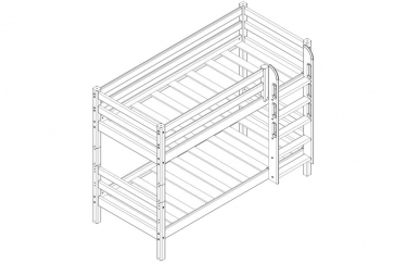 Низкая кровать Мебельград Соня Вариант 11 с прямой лестницей Лаванда