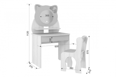 Набор детский Мебельсон Котенок MK-0016 белый рамух/кэнди