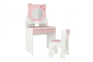 Набор детский Мебельсон Котенок MK-0016 белый рамух/розовый