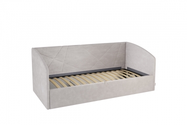 Кровать 0.9 Мебельсон Квест Софа КМ.S-17 галька велюр