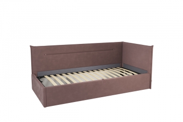 Кровать 0.9 Мебельсон Альба Тахта КМ.T-16 галька велюр