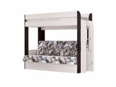 Кровать-чердак с диваном-кроватью Олмеко Немо 2 Вудлайн кремовый Венге
